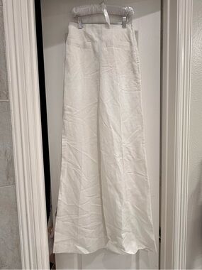 Sandro White Button-Front Shirt with Cream Lining